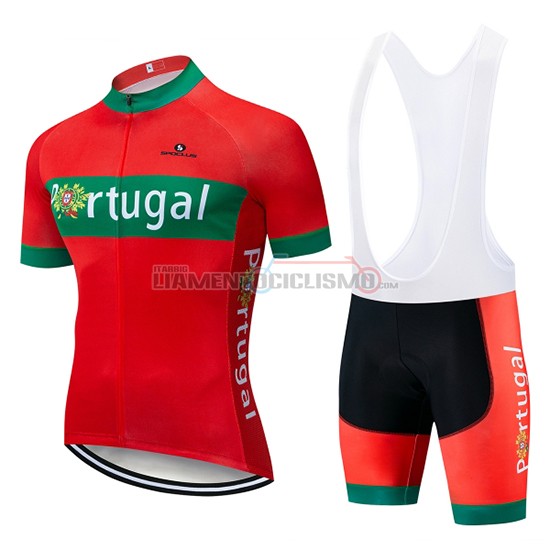 Abbigliamento Ciclismo Portugal Manica Corta 2019 Verde Rosso
